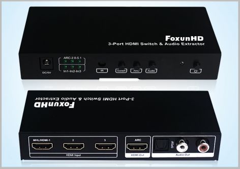 SW06 3X1 HDMI HD Splitter with Audio Extraction